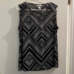 Black and White Tank Blouse